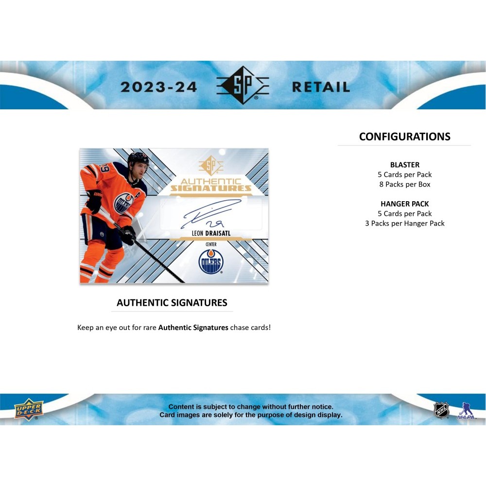 LIVE OPENING 2023-24 UPPER DECK SP HOCKEY BLASTER BOX