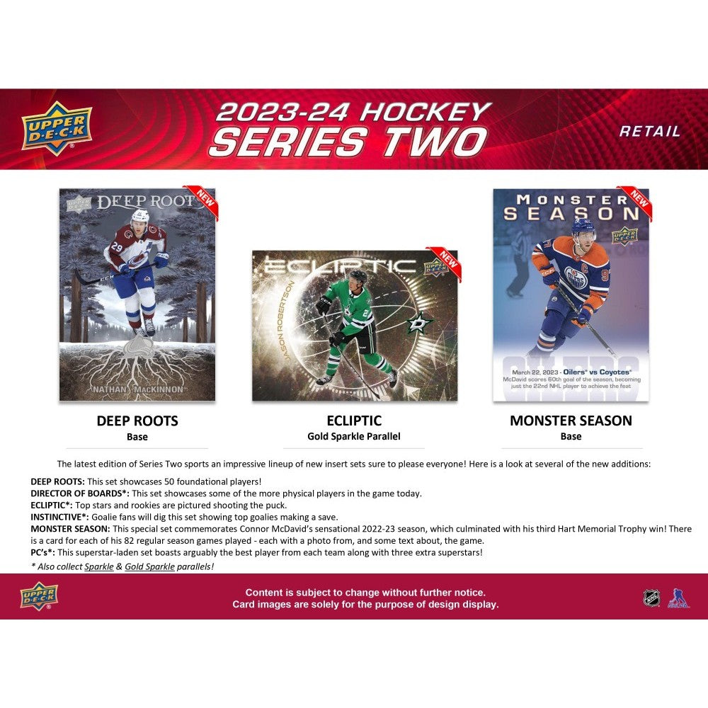 LIVE OPENING 2023-24 UPPER DECK SERIES 2 HOCKEY BLASTER BOX