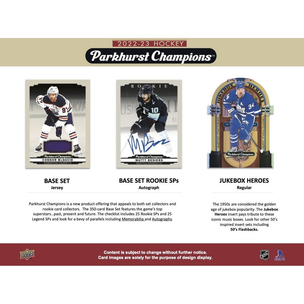 2022-23 UPPER DECK PARKHURST CHAMPIONS HOCKEY BLASTER BOX