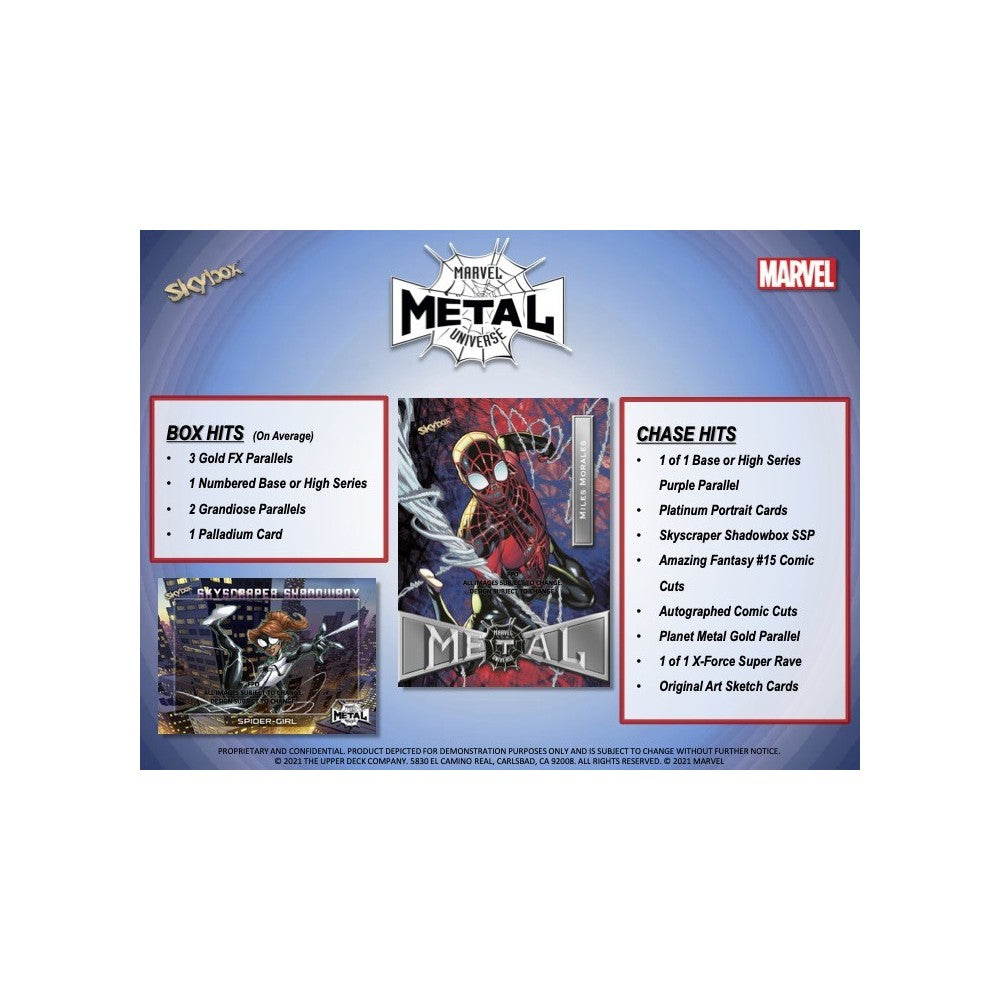 2021 UPPER DECK METAL UNIVERSE SPIDERMAN HOBBY BOX