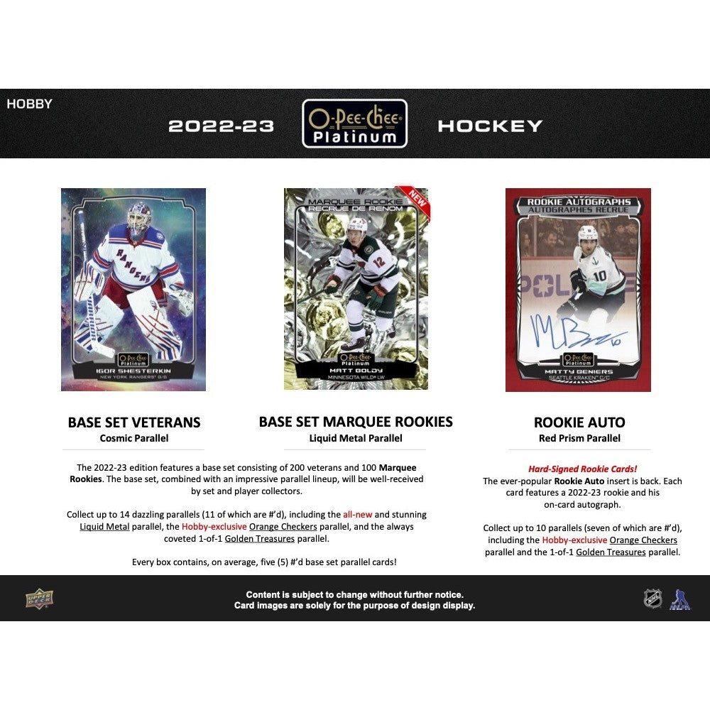 LIVE OPENING 2022-2023 UPPER DECK O-PEE-CHEE PLATINUM HOCKEY HOBBY PACK