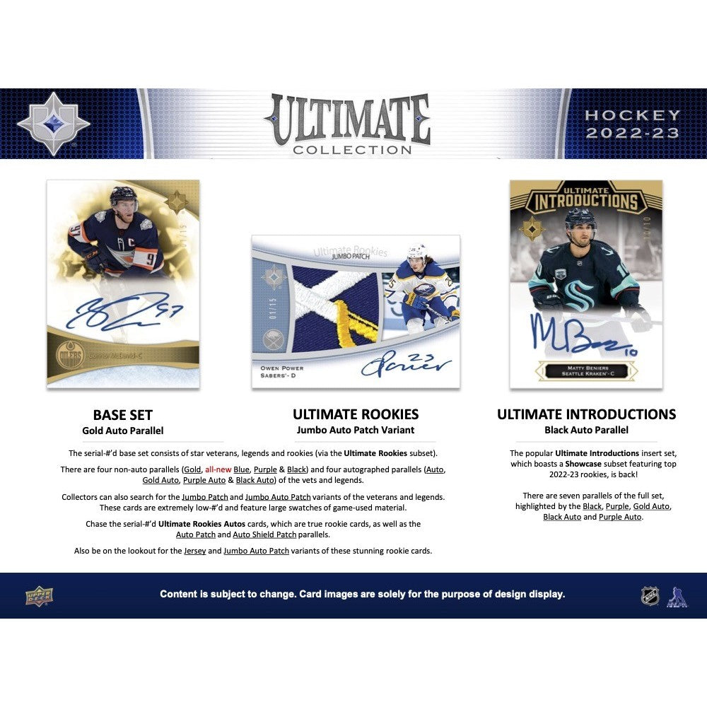 2022-23 UPPER DECK ULTIMATE COLLECTION HOCKEY HOBBY BOX