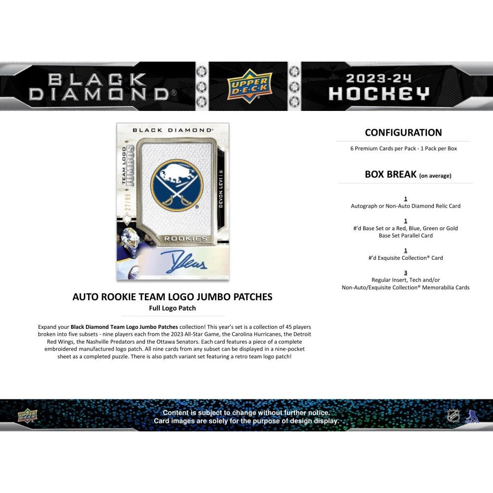 2023-24 UPPER DECK BLACK DIAMOND HOCKEY HOBBY BOX