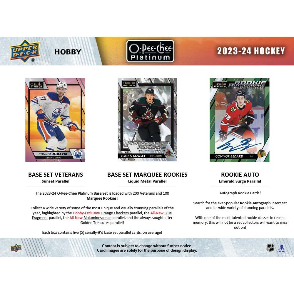 2023-24 UPPER DECK O-PEE-CHEE PLATINUM HOCKEY HOBBY BOX