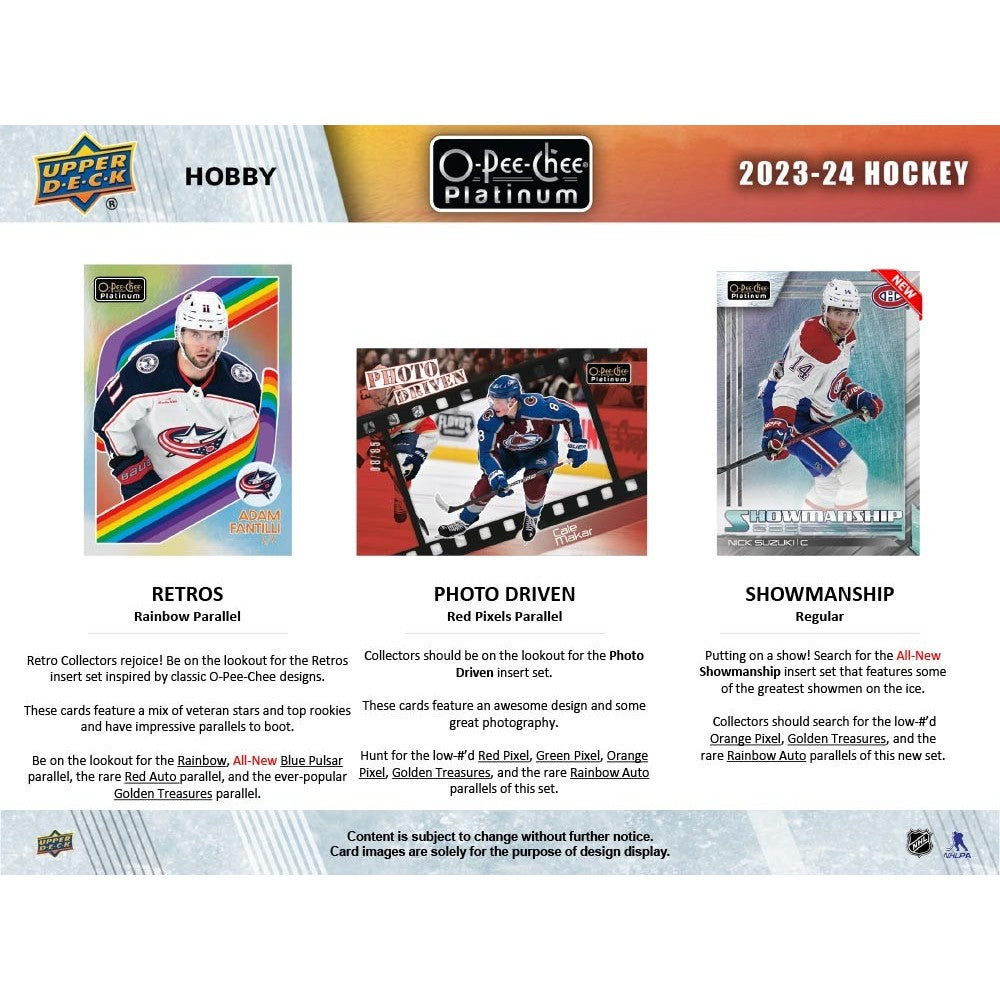 2023-24 UPPER DECK O-PEE-CHEE PLATINUM HOCKEY HOBBY BOX