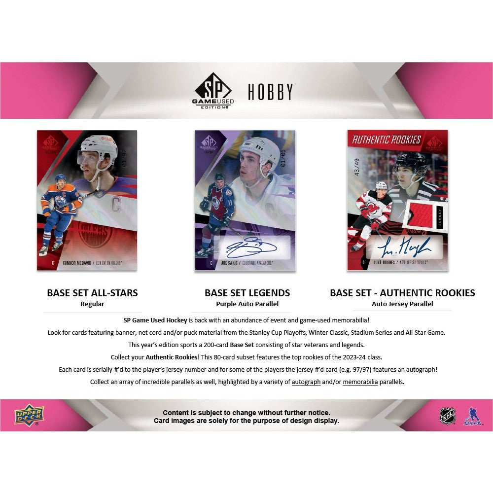 2023-24 UPPER DECK SP GAME USED HOCKEY HOBBY BOX