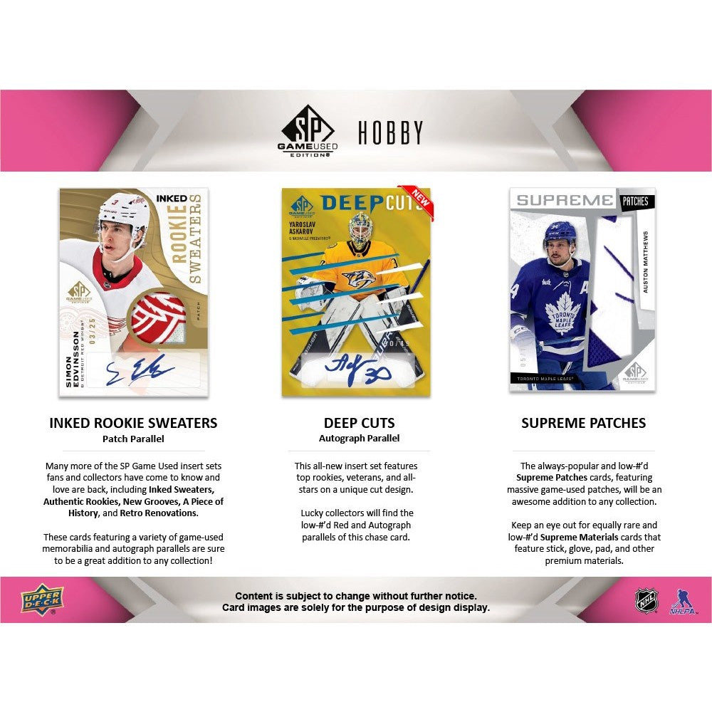 2023-24 UPPER DECK SP GAME USED HOCKEY HOBBY BOX