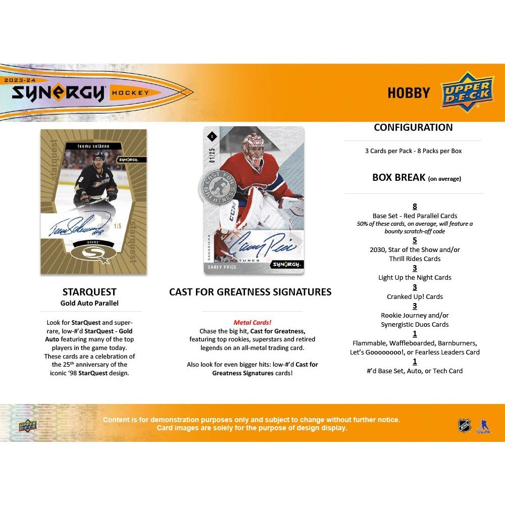 2023-24 UPPER DECK SYNERGY HOCKEY HOBBY BOX