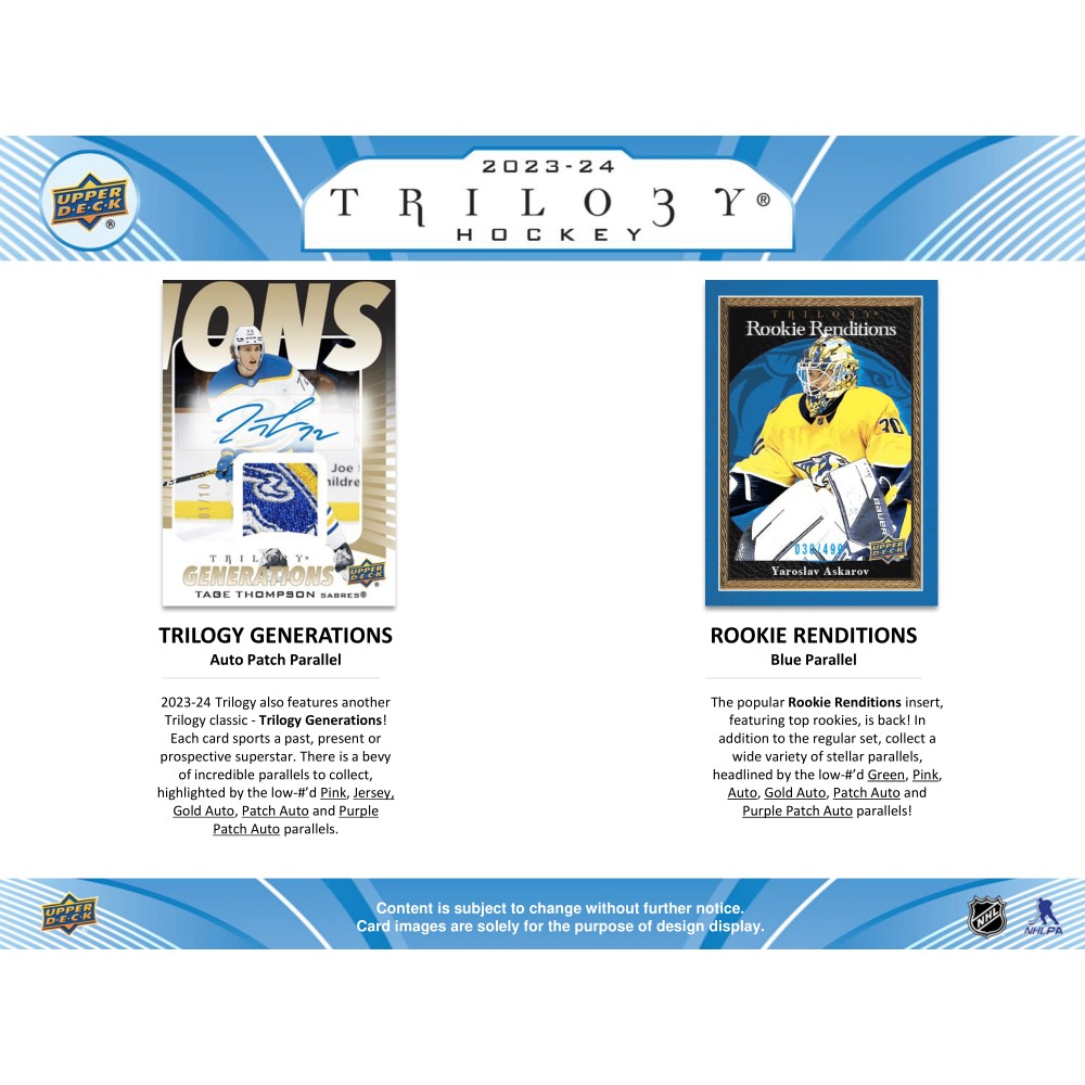 2023-24 UPPER DECK TRILOGY HOCKEY HOBBY BOX