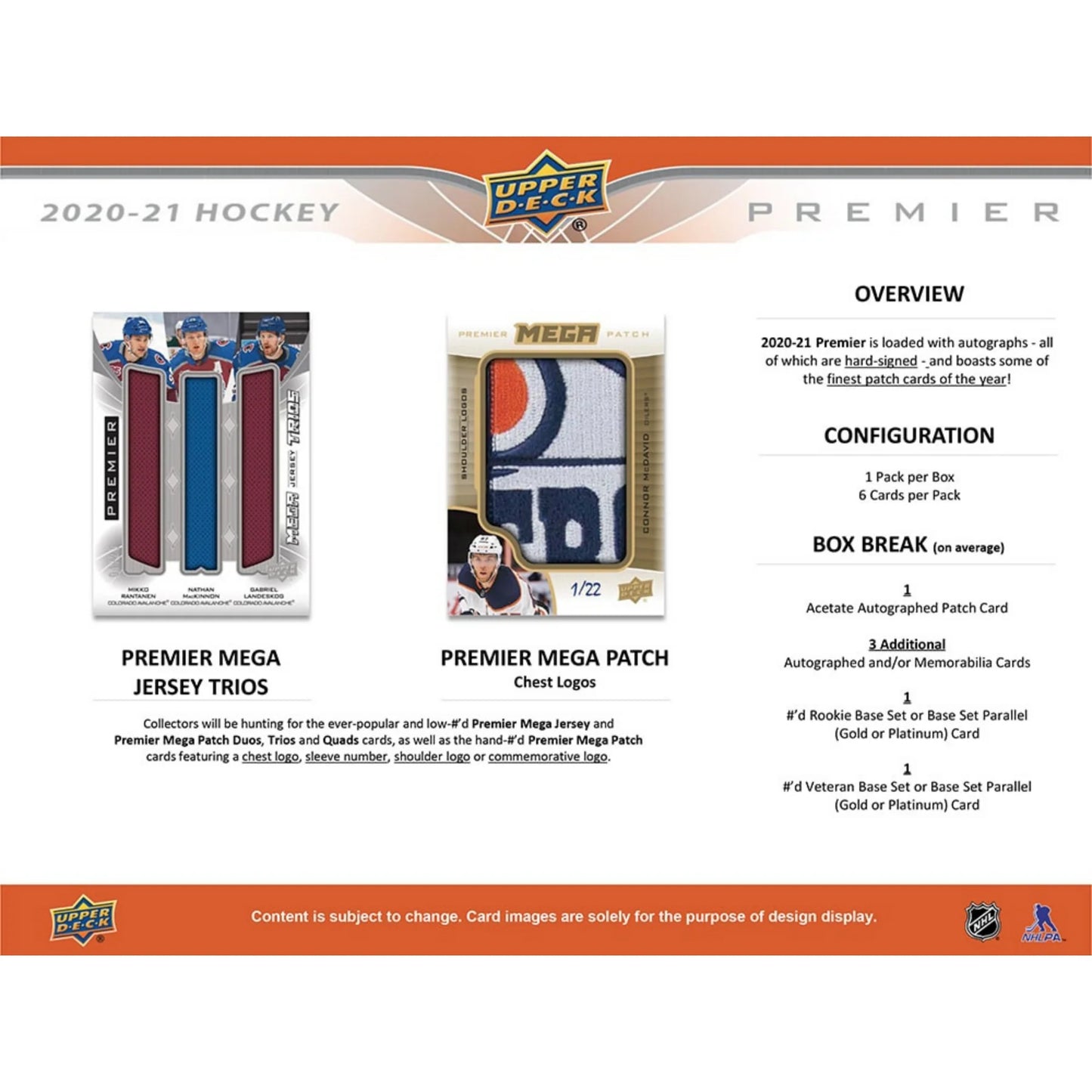 2020-21 UPPER DECK PREMIER HOCKEY HOBBY BOX