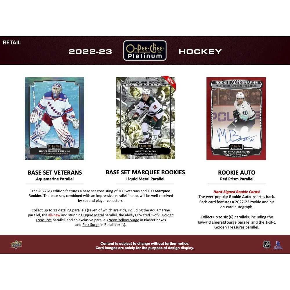 2022-23 UPPER DECK O-PEE-CHEE PLATINUM HOCKEY BLASTER BOX