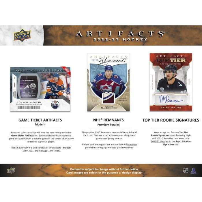 2022-23 UPPER DECK ARTIFACTS HOCKEY HOBBY BOX