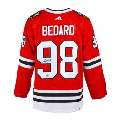 CONNOR BEDARD AUTO BLACKHAWKS ROOKIE JERSEY RED