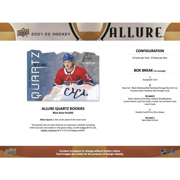 2021-22 UPPER DECK ALLURE HOCKEY HOBBY BOX