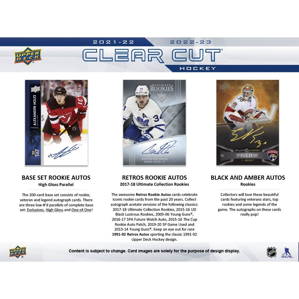 2021-22/2022-23 UPPER DECK CLEAR CUT HOCKEY HOBBY BOX