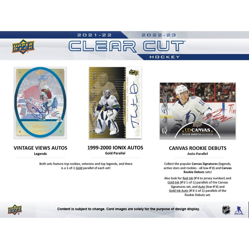 2021-22/2022-23 UPPER DECK CLEAR CUT HOCKEY HOBBY BOX