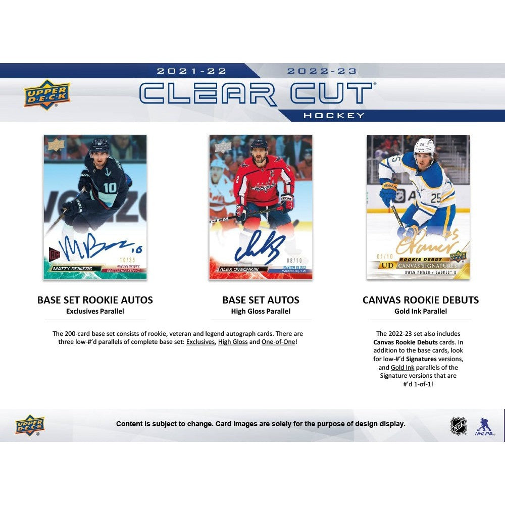 2021-22/2022-23 UPPER DECK CLEAR CUT HOCKEY HOBBY BOX