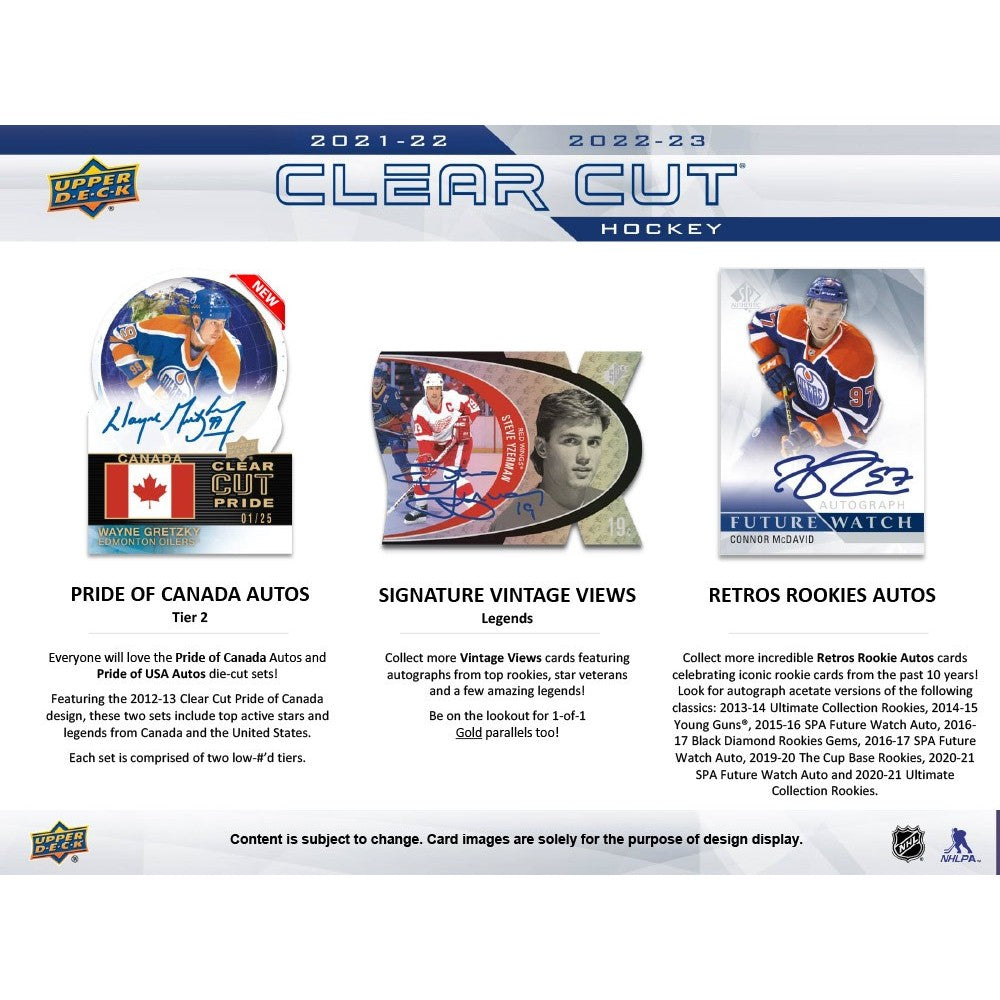 2021-22/2022-23 UPPER DECK CLEAR CUT HOCKEY HOBBY BOX