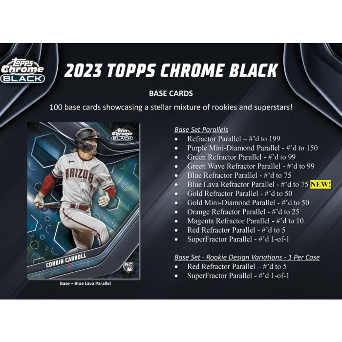 2024 TOPPS CHROME BLACK MLB HOBBY BOX