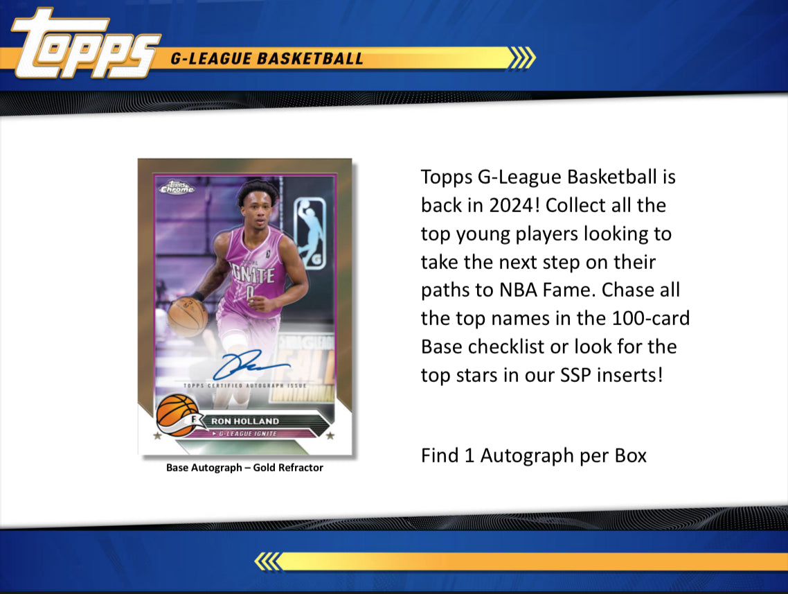 2023-24 TOPPS G LEAGUE BASKETBALL HOBBY BOX