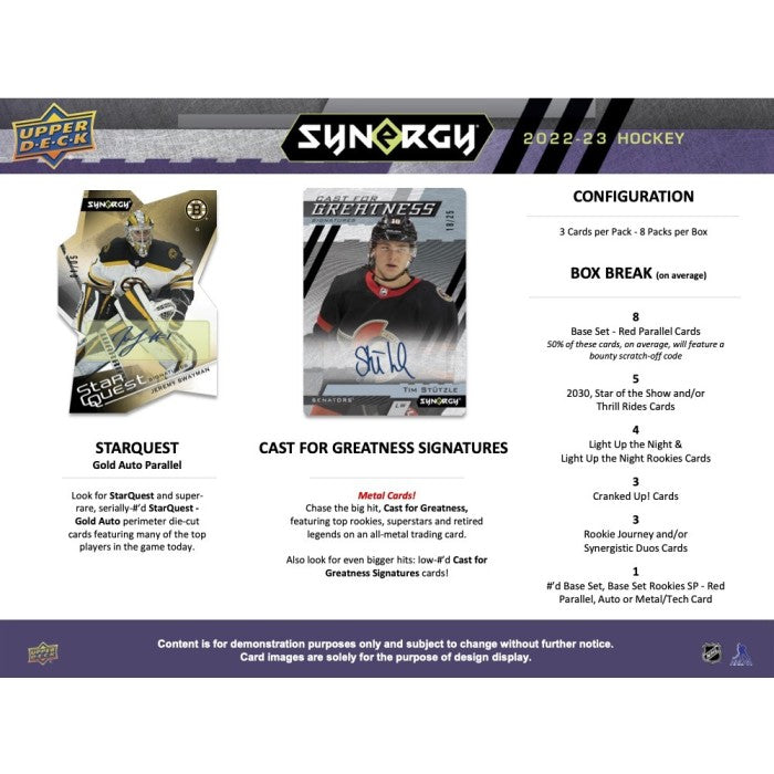 2022-23 UPPER DECK SYNERGY HOCKEY HOBBY BOX