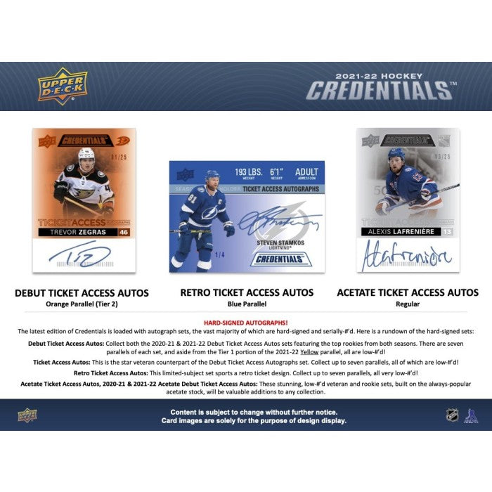 2021-22 UPPER DECK CREDENTIALS HOCKEY HOBBY BOX