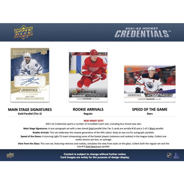 2021-22 UPPER DECK CREDENTIALS HOCKEY HOBBY BOX