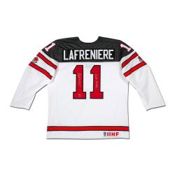 ALEXIS LAFRENIERE AUTO INSCRIBED TEAM CANADA NIKE WHITE JERSEY