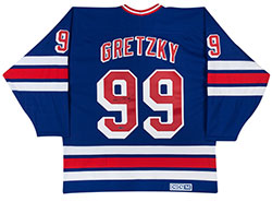 WAYNE GRETZKY AUTO RANGERS JERSEY BLUE