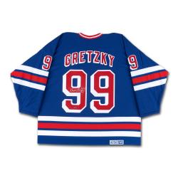 WAYNE GRETZKY AUTO RANGERS JERSEY BLUE VINTAGE