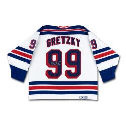 WAYNE GRETZKY AUTO RANGERS JERSEY WHITE VINTAGE