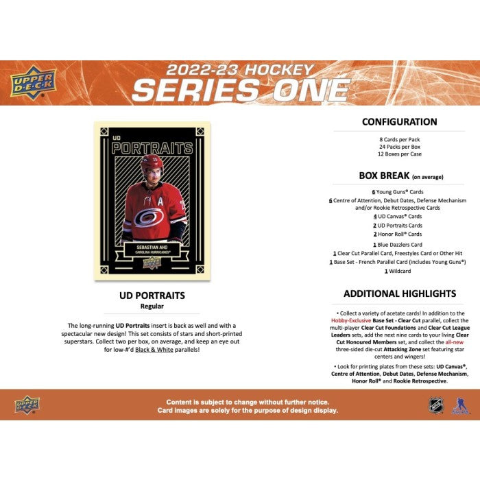 2022-23 UPPER DECK SERIES 1 HOCKEY HOBBY BOX