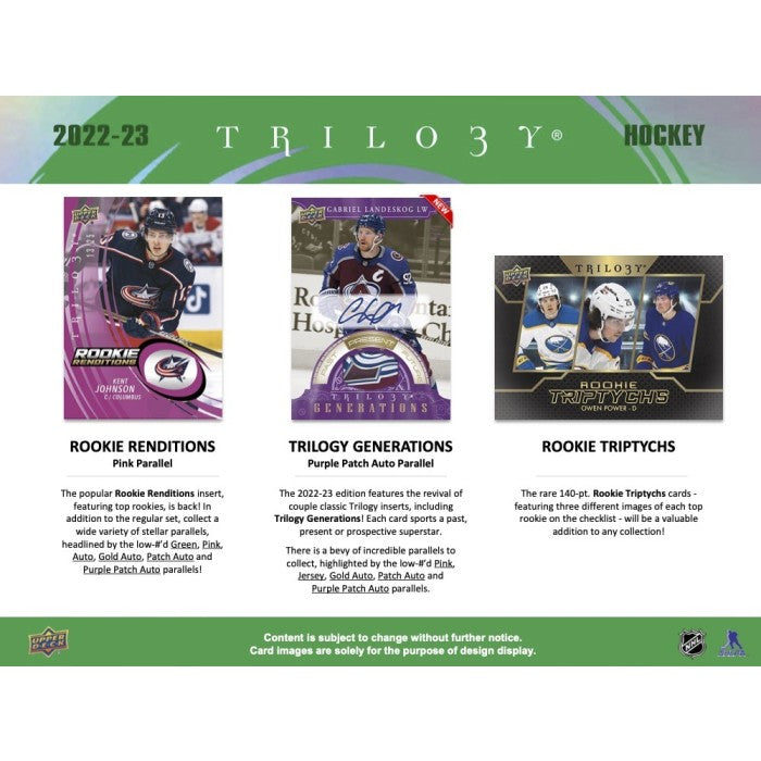 LIVE OPENING 2022-2023 UPPER DECK TRILOGY HOCKEY HOBBY BOX