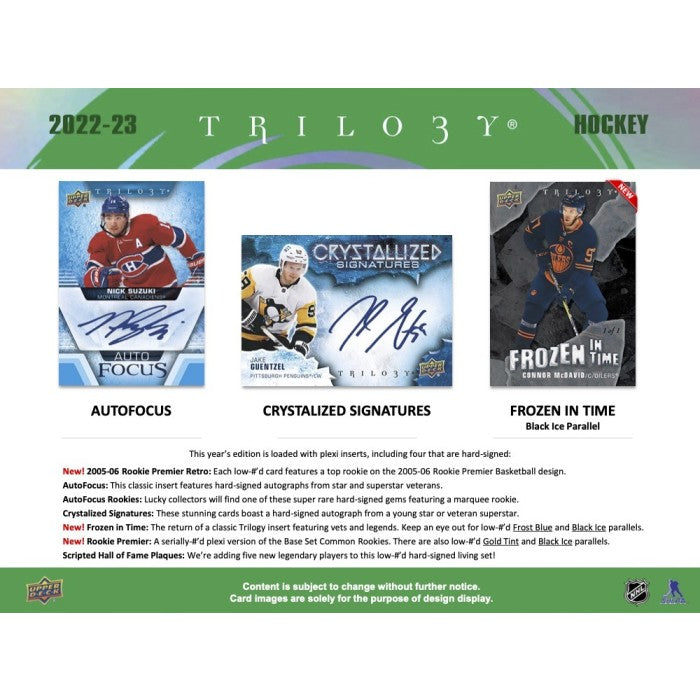 LIVE OPENING 2022-2023 UPPER DECK TRILOGY HOCKEY HOBBY BOX