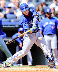 RUSSELL MARTIN TORONTO BLUE JAYS BATTING IN ACTION 8X10 PHOTO