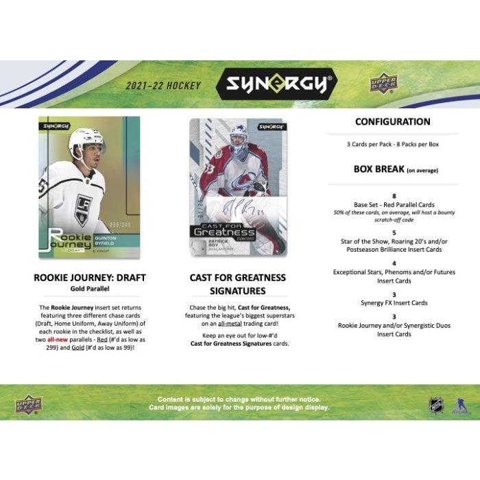 2021-22 UPPER DECK SYNERGY HOCKEY HOBBY BOX