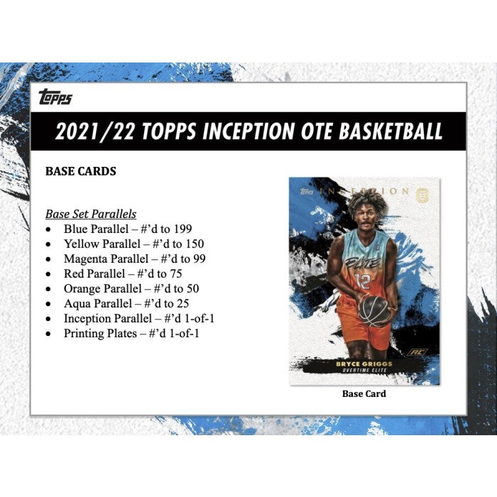 2022-23 TOPPS INCEPTION BASKETBALL OVERTIME ELITE HOBBY BOX