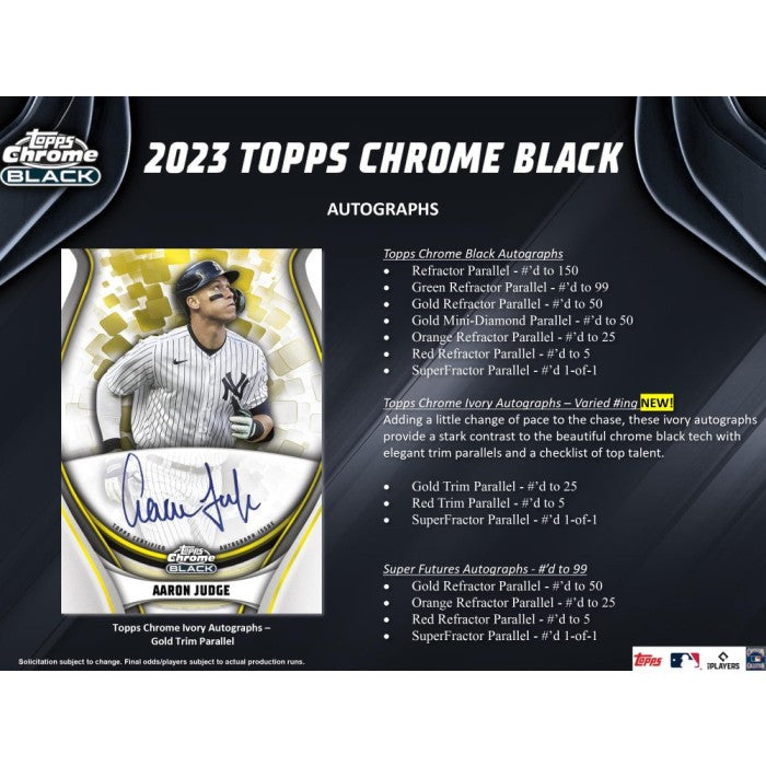 2024 TOPPS CHROME BLACK MLB HOBBY BOX