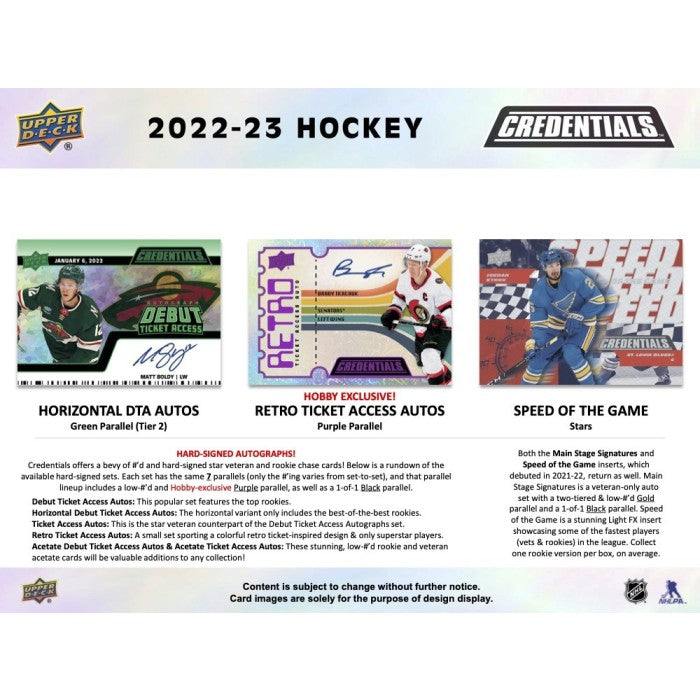 LIVE OPENING 2022-2023 UPPER DECK CREDENTIALS HOCKEY HOBBY BOX