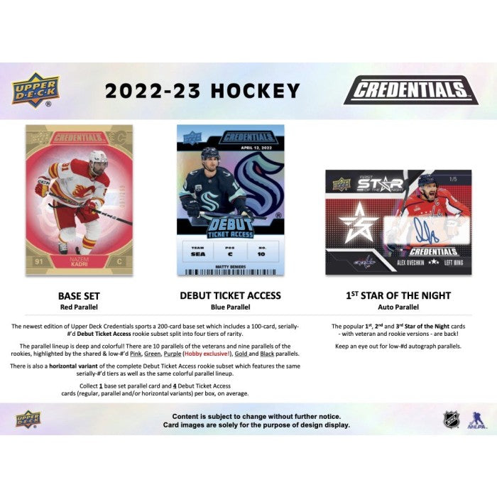 LIVE OPENING 2022-2023 UPPER DECK CREDENTIALS HOCKEY HOBBY BOX