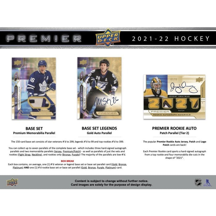 2021-22 UPPER DECK PREMIER HOCKEY HOBBY BOX