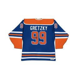 WAYNE GRETZKY AUTO OILERS JERSEY BLUE ADIDAS HEROES OF HOCKEY