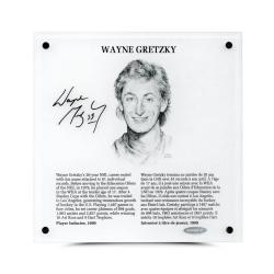 WAYNE GRETZKY AUTO HOF 9X9 PLAQUE