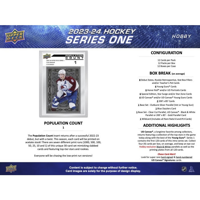 2023-24 UPPER DECK SERIES 1 HOCKEY HOBBY BOX