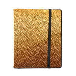 4 POCKET DRAGON HIDE TEXTURED BINDER GOLD