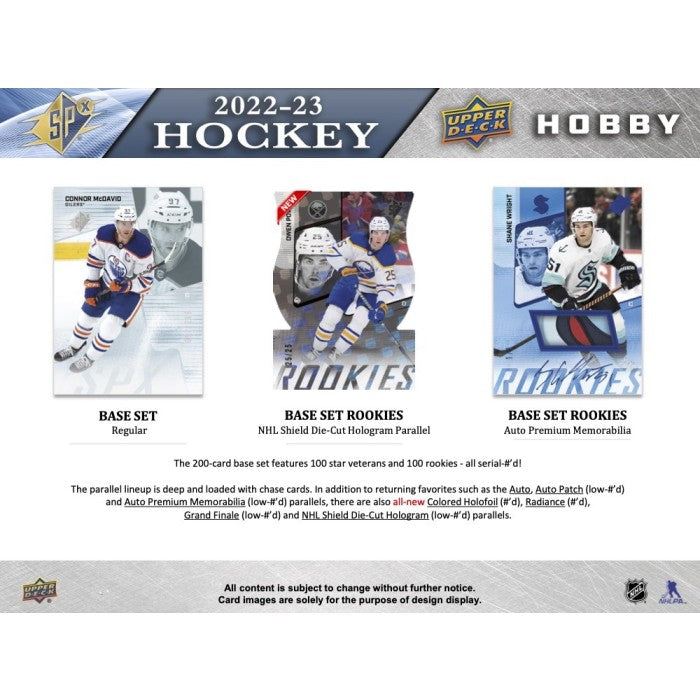 2022-23 UPPER DECK SPX HOCKEY HOBBY BOX