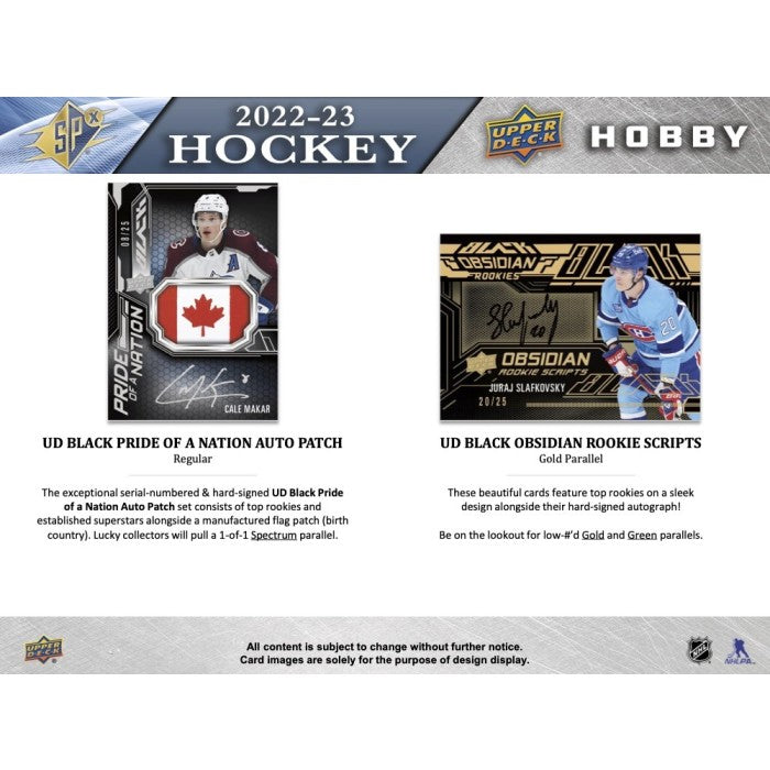 2022-23 UPPER DECK SPX HOCKEY HOBBY BOX