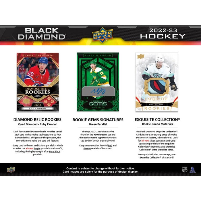 2022-23 UPPER DECK BLACK DIAMOND HOCKEY HOBBY BOX