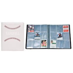 9 POCKET PRO-BINDER BASEBALL WHITE STITCHED