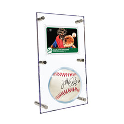 BASEBALL BALL/CARD HOLDER ACRYLIC CLEAR FLIP